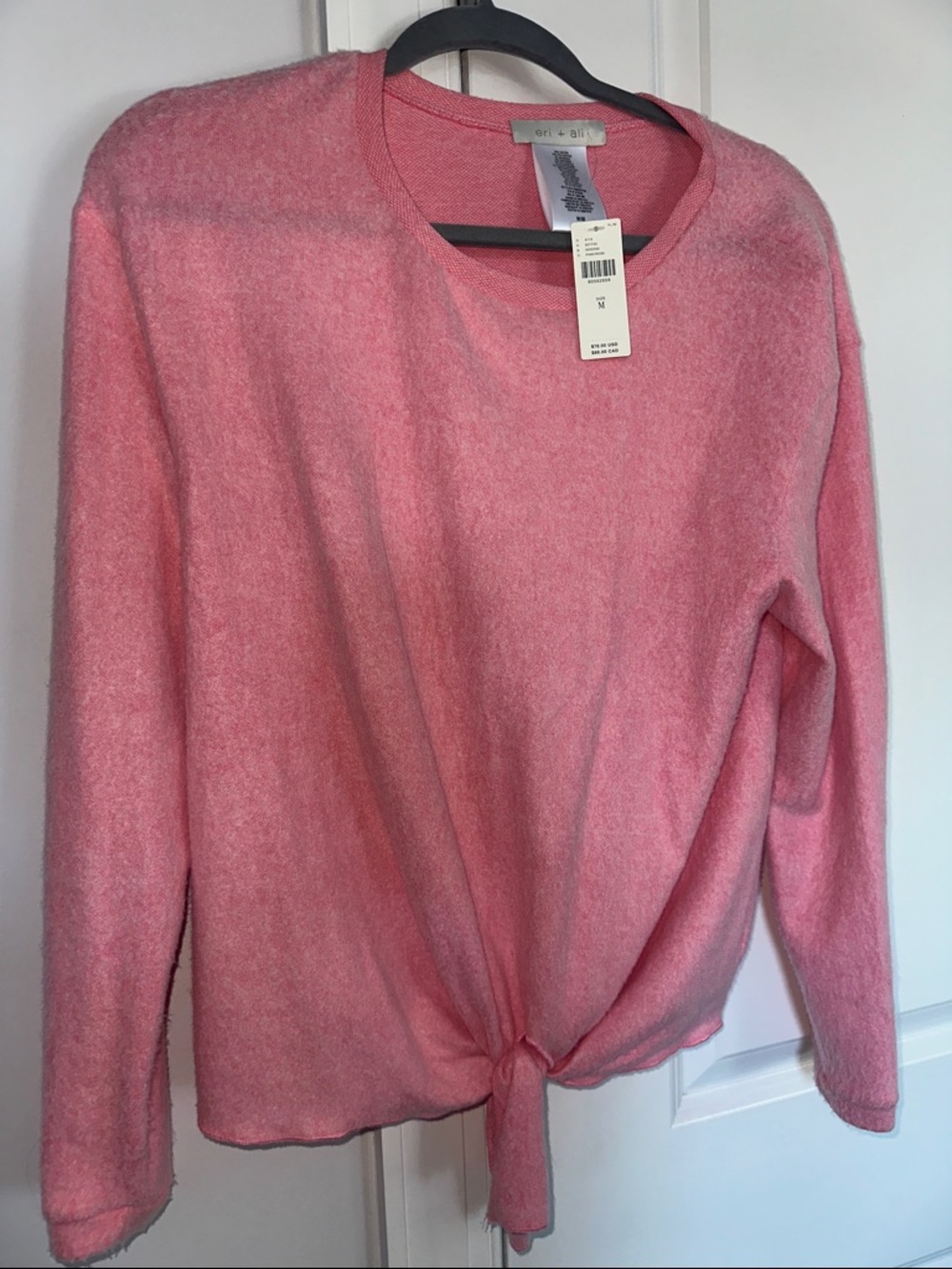 Eri & Ali NWT M Soft Pink Tie Women’s Sweater - Picture 5 of 7